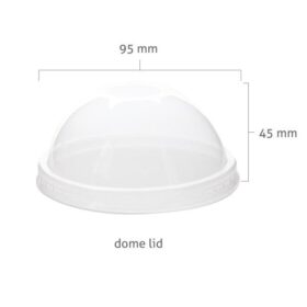 Clear Dome Cup Lids - 95mm — image 1