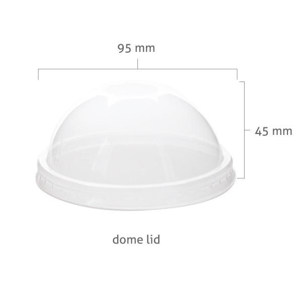 Clear Dome Cup Lids - 95mm
