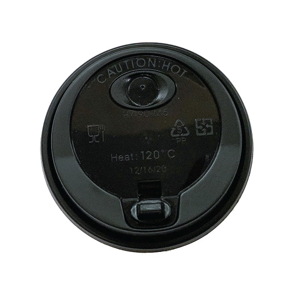 Flat Cup Lids - 90mm, White or Black