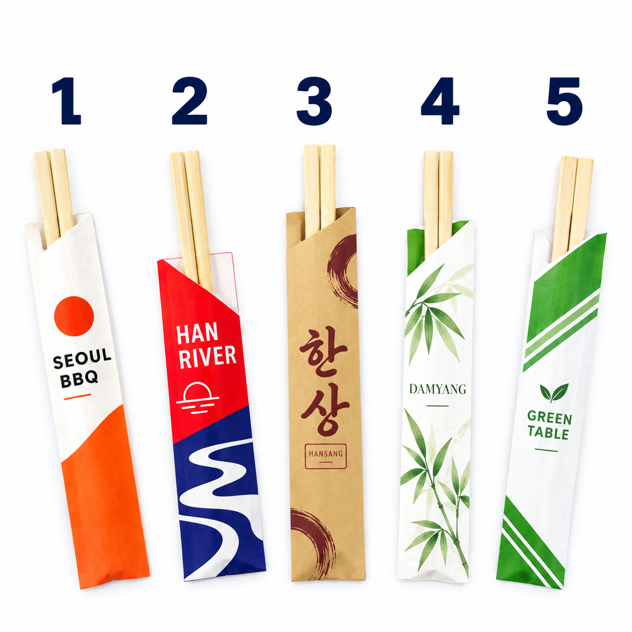 Bamboo Chopsticks with Custom Half Sleeves
